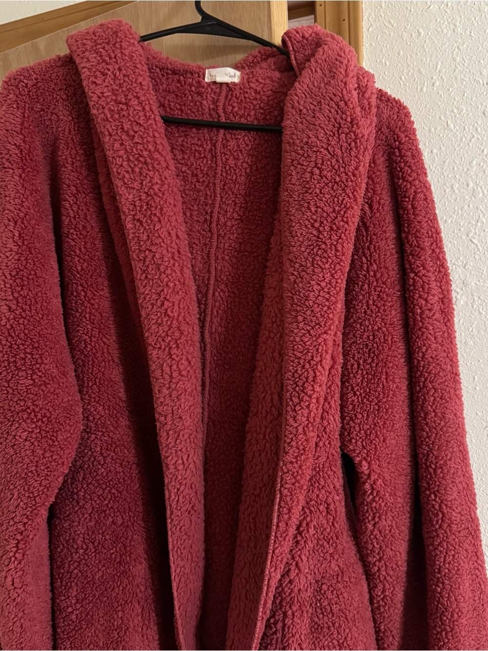 Cozy Hooded Sherpa Jacket - Red